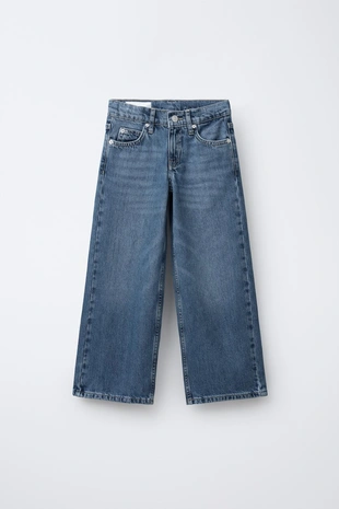 Джинсы WIDE LEG с нашивками и анималистическим принтом- Заказать в России