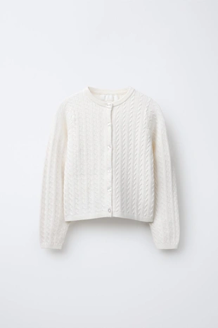 Кардиган с узором «косы»