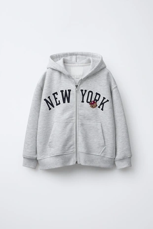 Худи на молнии с текстовым принтом- Заказать в России