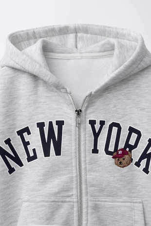 Худи на молнии с текстовым принтом- Заказать в России