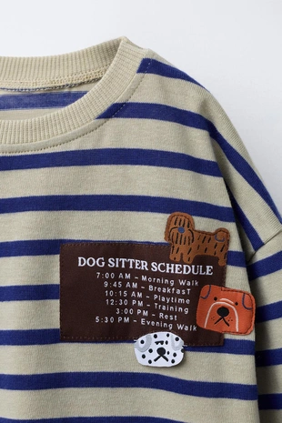 Лонгслив в полоску с нашивкой- Заказать в России