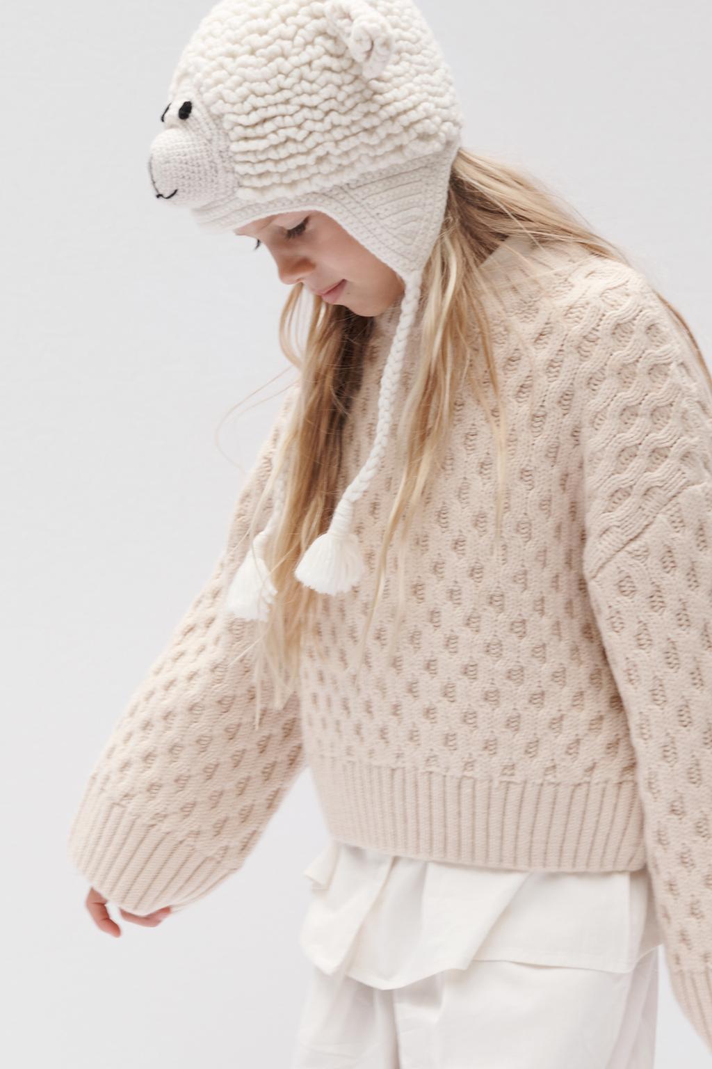 Свитер из аранского плетения limited edition из шерсти