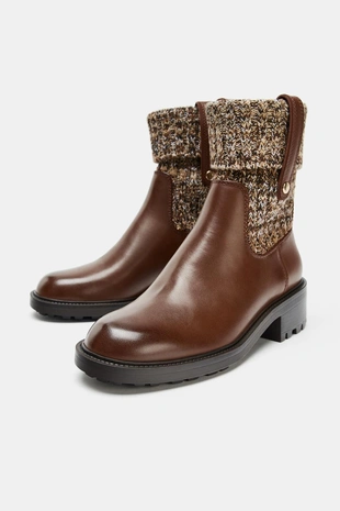 Ботинки на плоской подошве с эффектом носка- Заказать в России