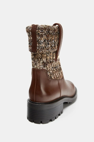 Ботинки на плоской подошве с эффектом носка- Заказать в России