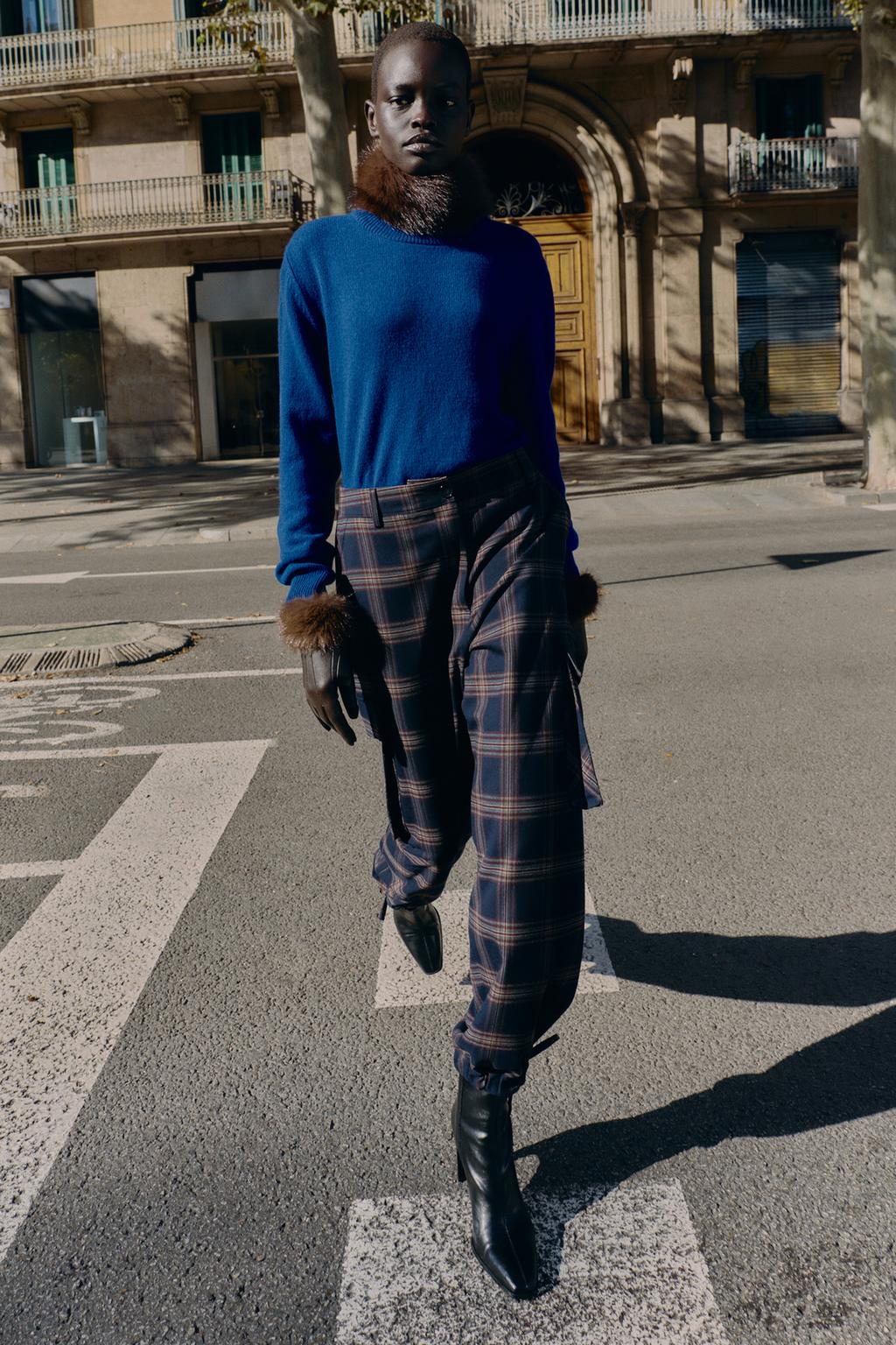 БРЮКИ КАРГО СВОБОДНОГО КРОЯ В КЛЕТКУ