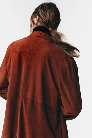 Рубашка с карманом из замши ограниченной коллекции- Заказать в России