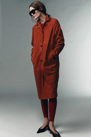 Пальто из 100% замши LIMITED EDITION- Заказать в России