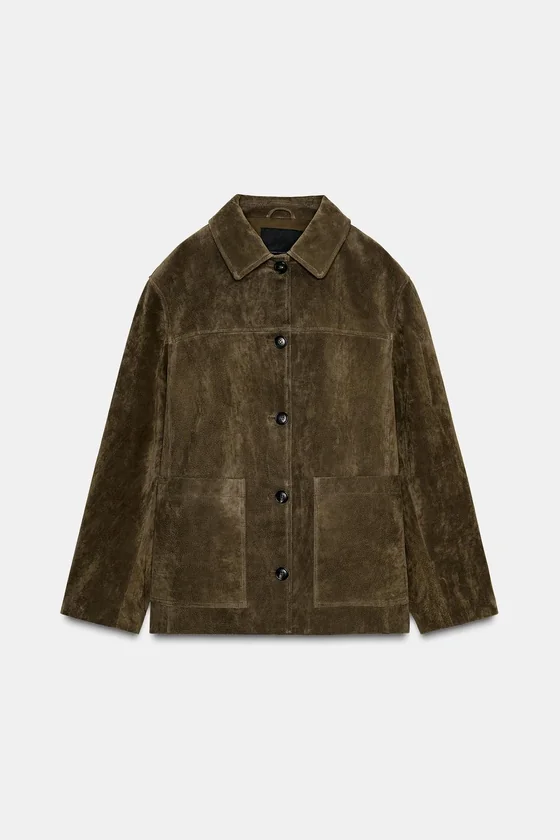КУРТКА ИЗ ЗАМШИ С КАРМАНАМИ — коллекция Zara «ZW» 