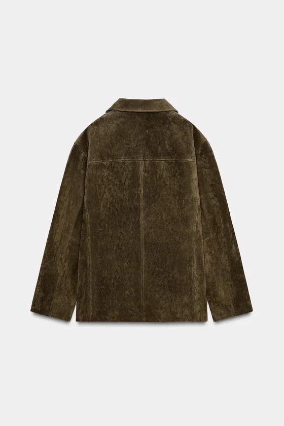 КУРТКА ИЗ ЗАМШИ С КАРМАНАМИ — коллекция Zara «ZW» 