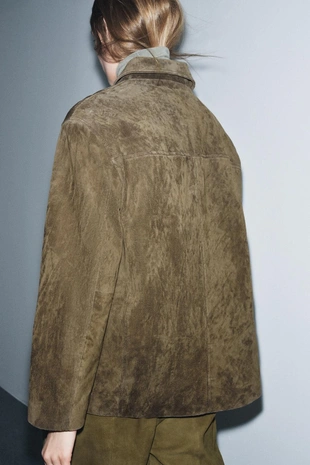 Куртка из замши с карманами — ZW COLLECTION LIMITED EDITION- Заказать в России