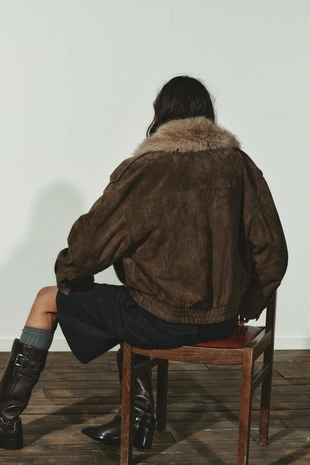 Куртка 100% замша с мехом- Заказать в России