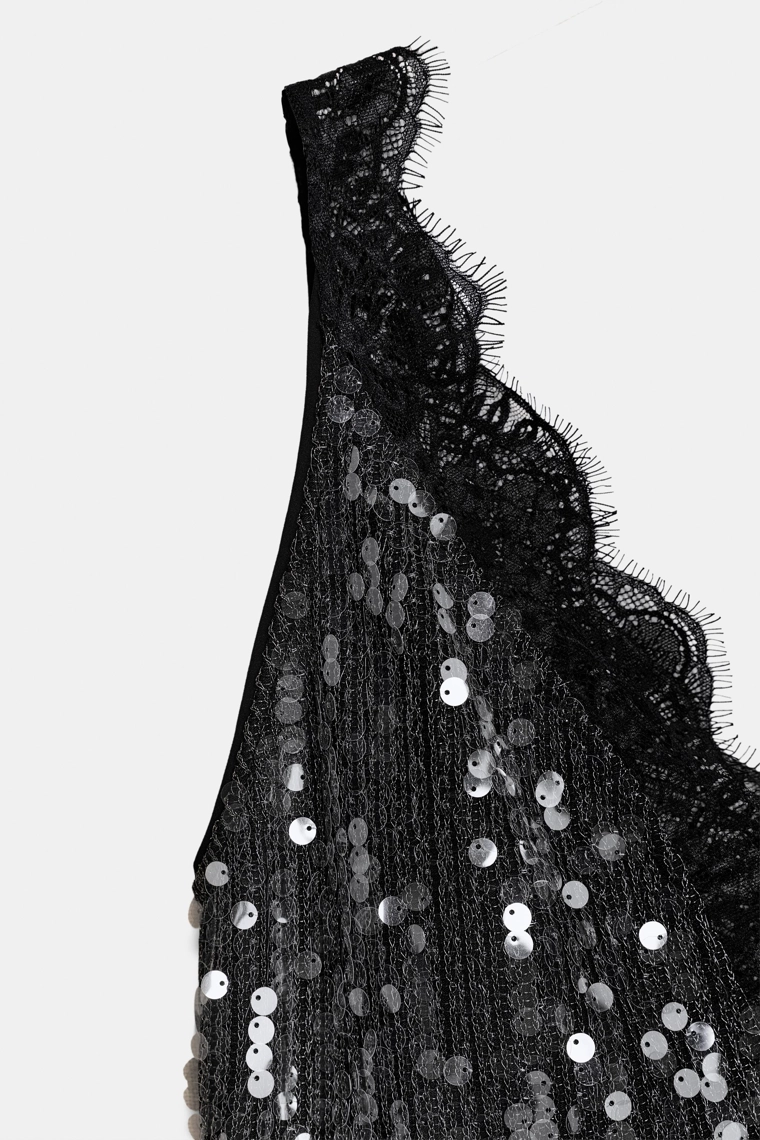 Топ с кружевом и пайетками коллекции zw