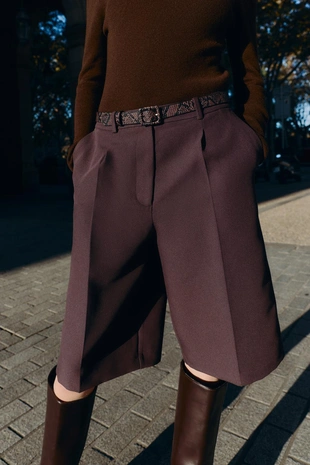 Длинные бермуды с ремнем- Заказать в России