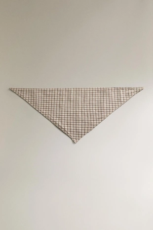 Хлопковая с шерстью бандана для питомца в клетку- Заказать в России