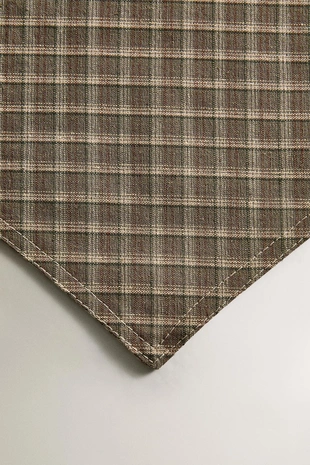 Хлопковая с шерстью бандана для питомца в клетку- Заказать в России