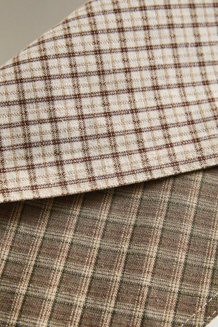 Хлопковая с шерстью бандана для питомца в клетку- Заказать в России