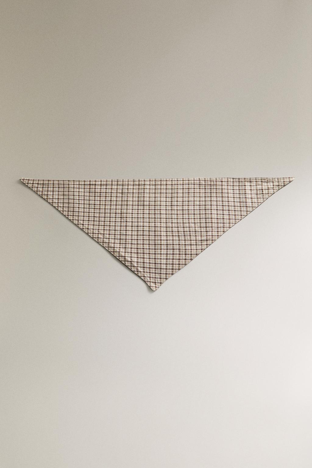 Хлопковая с шерстью бандана для питомца в клетку