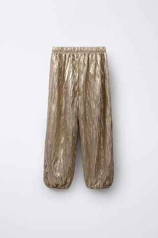 Металлизированные брюки-бомбашки- Заказать в России