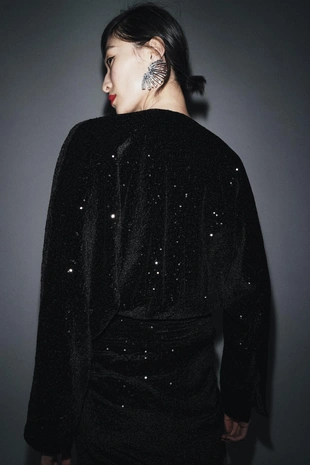 Платье с пайетками и подплечниками — ZW COLLECTION- Заказать в России