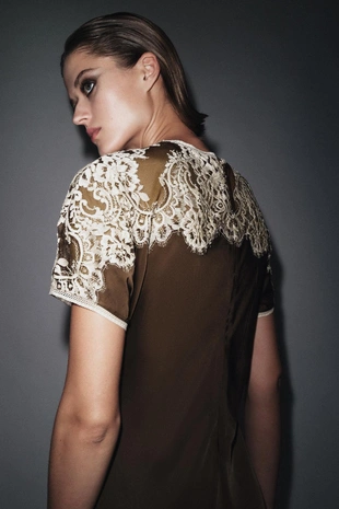 Атласное платье с кружевом ZW COLLECTION LIMITED EDITION- Заказать в России