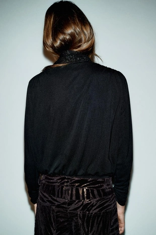 Боди с драпировкой и цепочкой- Заказать в России