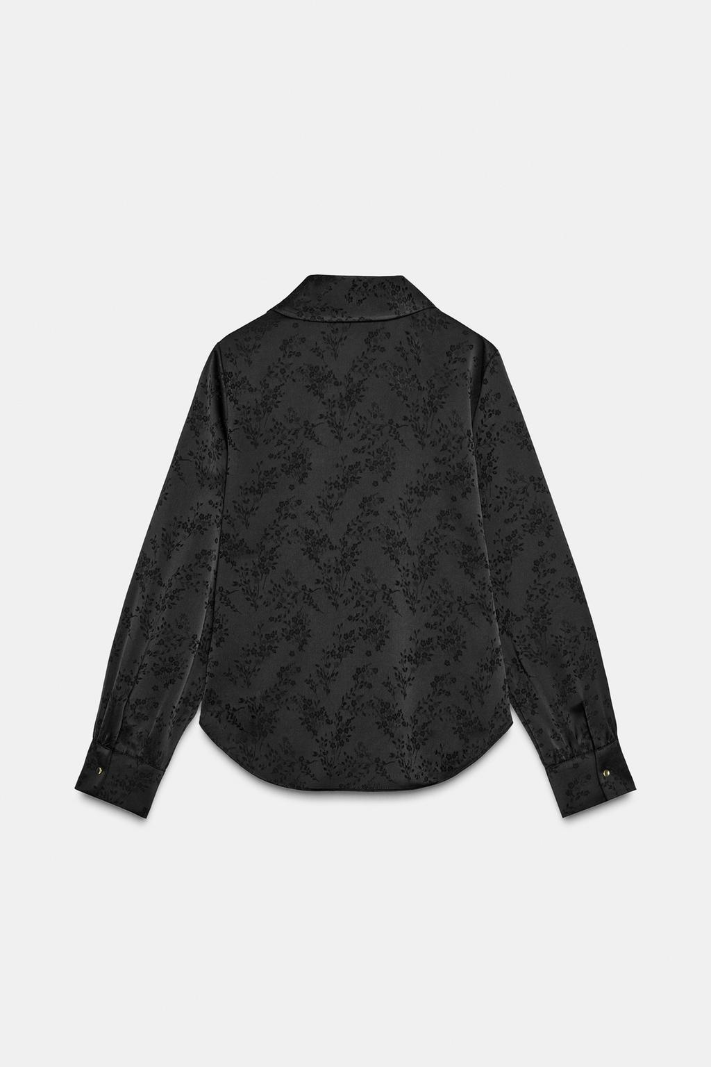 РУБАШКА ЖАККАРД ЦВЕТЫ БРОШЬ