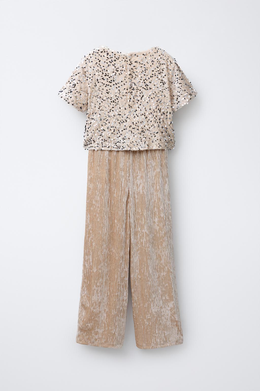 ДЛИННЫЙ КОМБИНЕЗОН С ПАЙЕТКАМИ ИЗ ВЕЛЬВЕТА