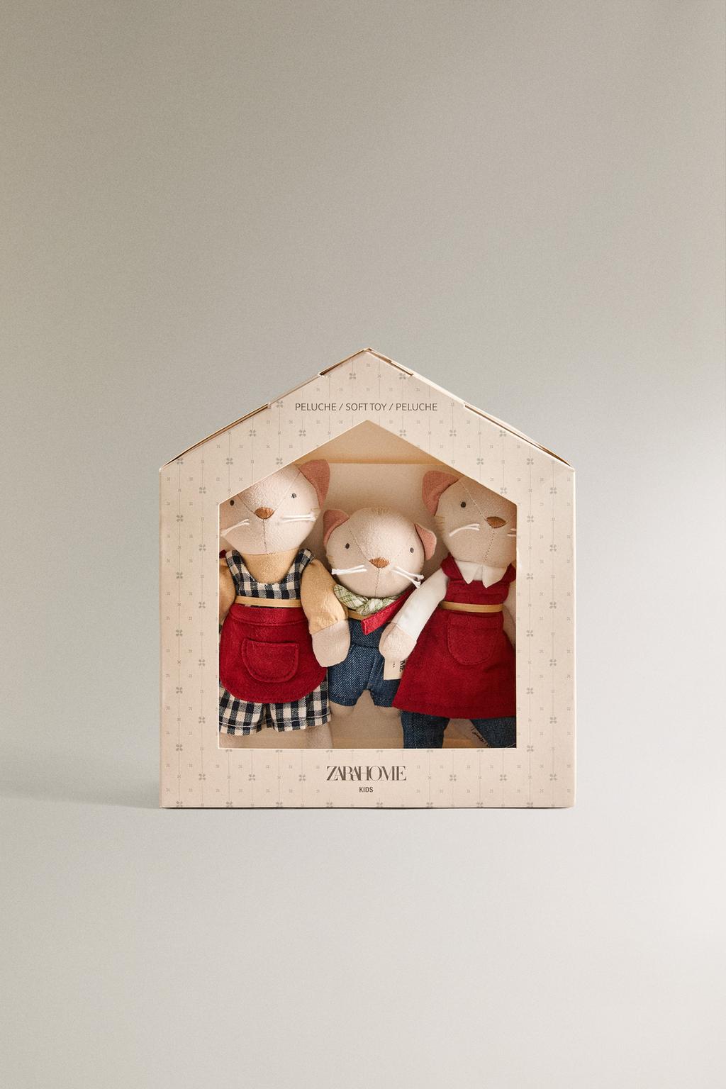 Набор мягких игрушек семья кошек для детей (набор из 3 шт.)