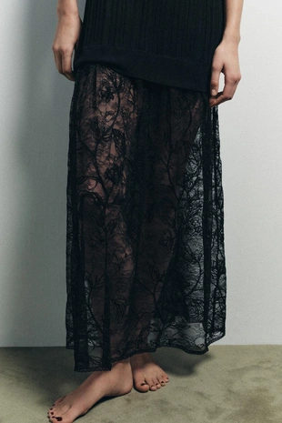 Трикотажное платье с кружевом- Заказать в России