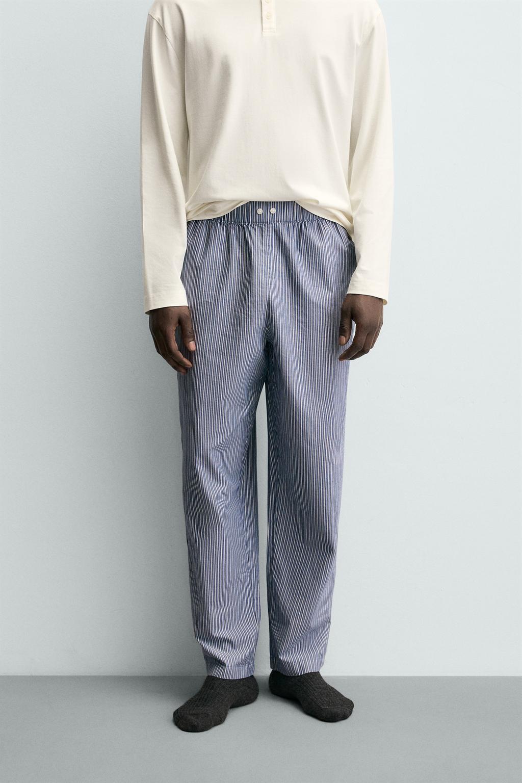 КОНТРАСТНАЯ ПИЖАМА ИЗ СТРУЯЩЕЙСЯ ТКАНИ