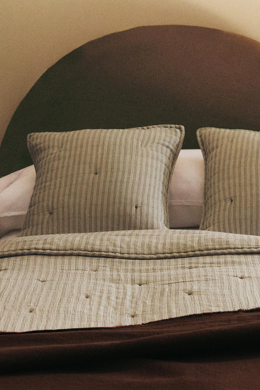 Детское хлопковое одеяло с тонкими полосками