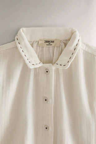 Детская рубашка из хлопкового муслина- Заказать в России