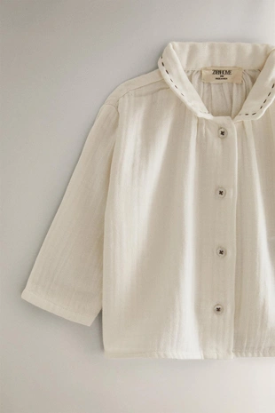 Детская рубашка из хлопкового муслина- Заказать в России