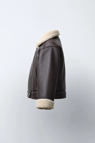 Куртка-дубленка в байкерском стиле- Заказать в России