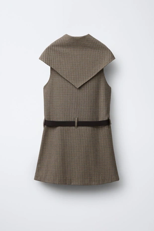 Сарафан в клетку со съемным платком- Заказать в России