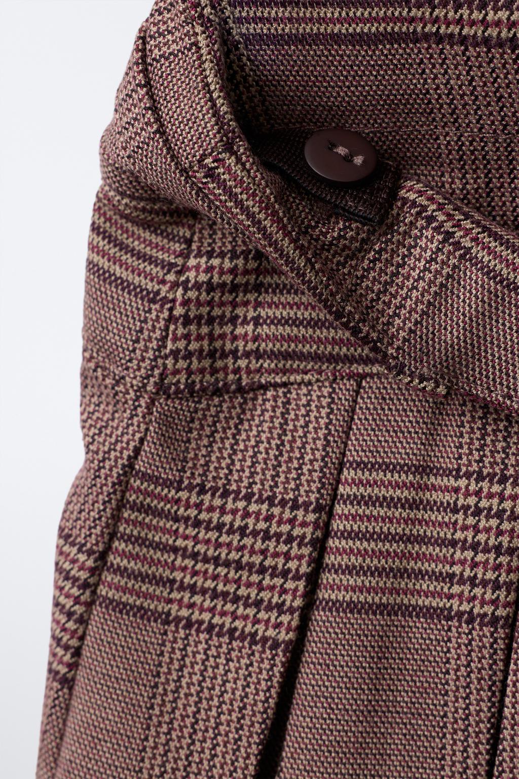 ЮБКА-ШОРТЫ В КЛЕТКУ С ДВОЙНЫМ ПОЯСОМ