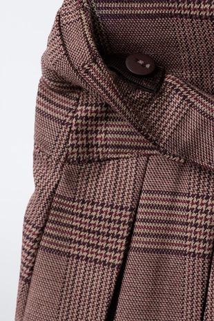 Юбка-шорты в клетку с двойным поясом- Заказать в России