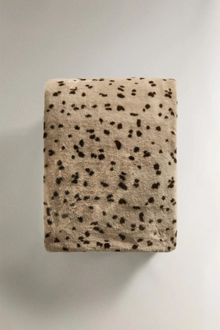 Плед из искусственного меха с животным принтом- Заказать в России