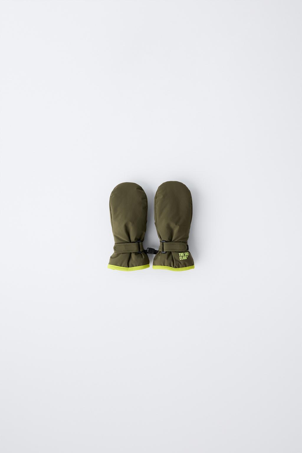 ВЕТРОЗАЩИТНЫЕ ВАРЕЖКИ С КОНТРАСТНЫМИ ДЕТАЛЯМИ, ЛЫЖНАЯ КОЛЛЕКЦИЯ