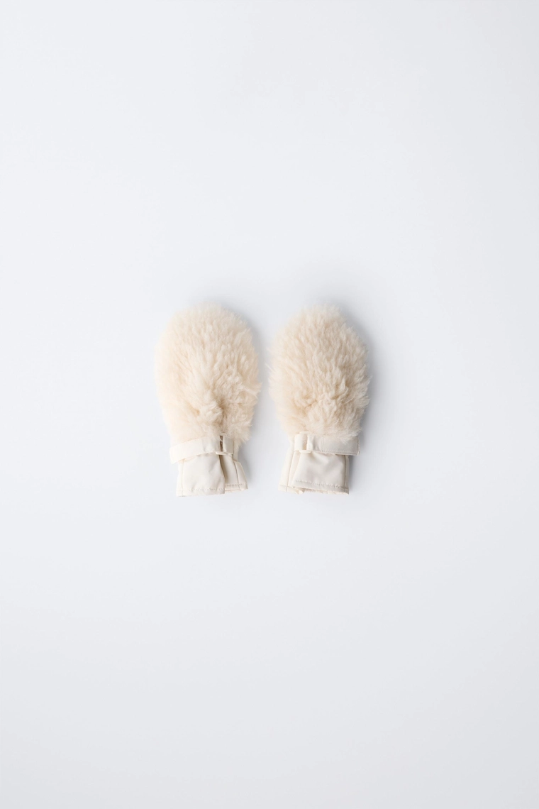 Митенки из искусственного курчавого овчинника - коллекция лыжной одежды