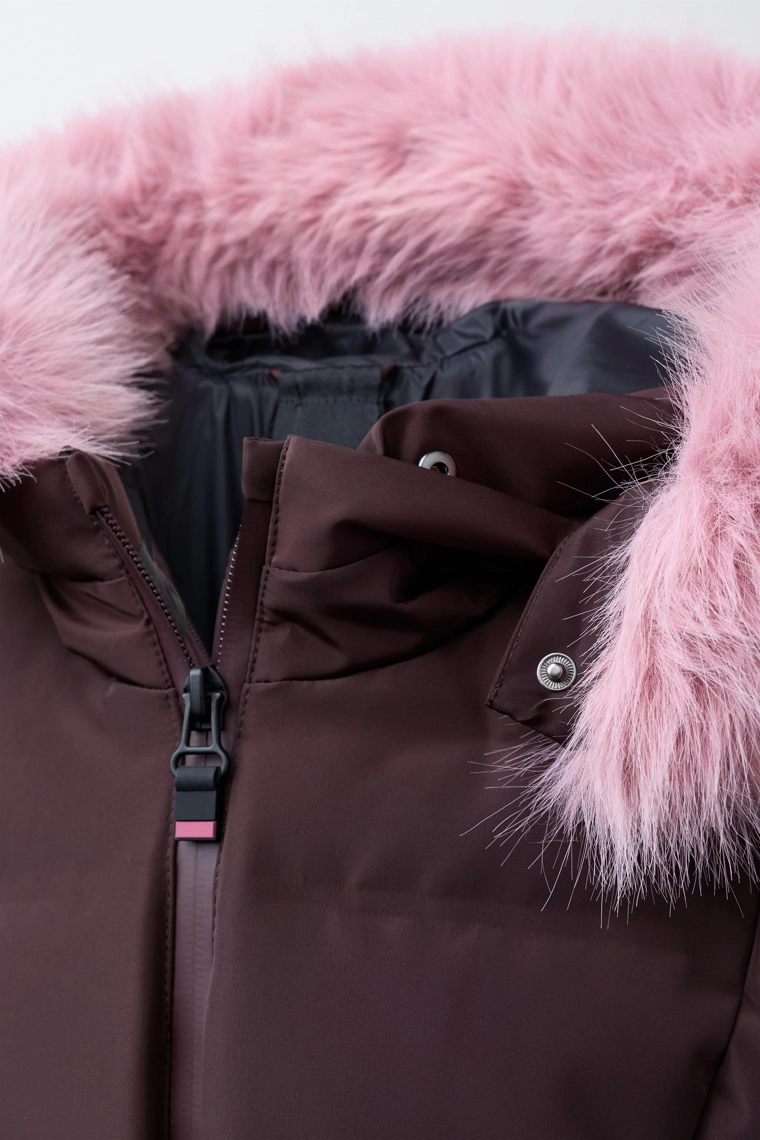 Пуховик с поясом на 80% пуху и 20% перо, водоотталкивающий и ветрозащитный, система recco®, коллекция лыжной одежды