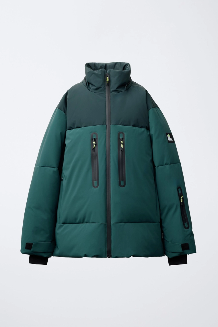 Пуховик с ветрозащитой и водонепроницаемой расцветкой из пуха с капюшоном с системой recco® для коллекции лыжной одежды