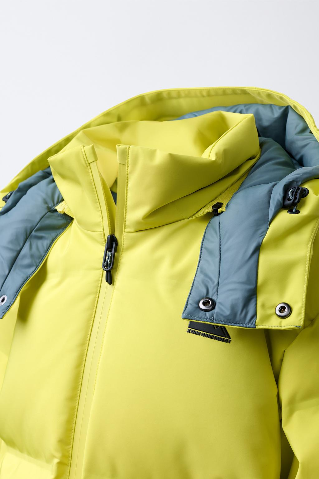 DOWN FEATHER JACKET WITH DETACHABLE HOODIE, WATER-RESISTANT AND WINDPROOF RECCO® SYSTEM SKI COLLECTION