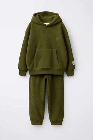 HOODIE SWEATSHIRT AND JOGGER TROUSERS WITH LABEL TEXTURE- Заказать в России