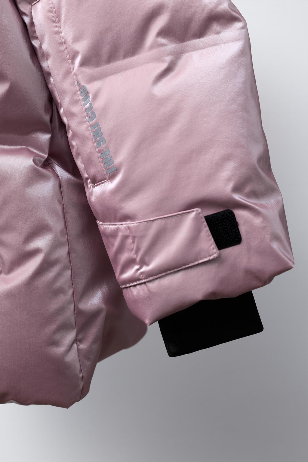 WATER-RESISTANT AND WINDPROOF METALLIC DOWN FEATHER PUFFER JACKET RECCO® SYSTEM SKI COLLECTION