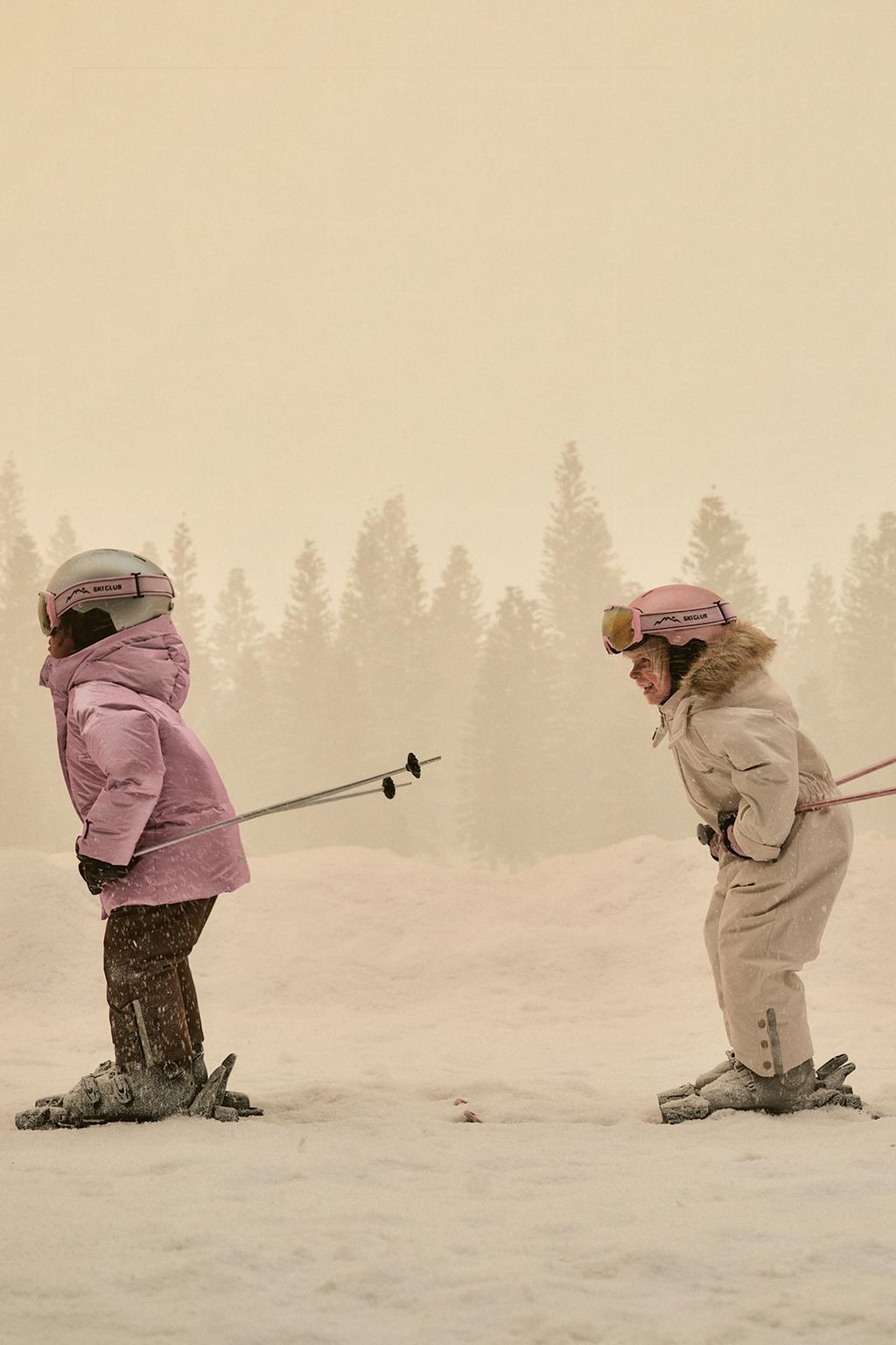 WATER-RESISTANT AND WINDPROOF METALLIC DOWN FEATHER PUFFER JACKET RECCO® SYSTEM SKI COLLECTION