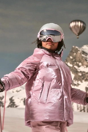 WATER-RESISTANT AND WINDPROOF METALLIC DOWN FEATHER PUFFER JACKET RECCO® SYSTEM SKI COLLECTION- Заказать в России