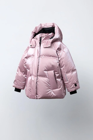 WATER-RESISTANT AND WINDPROOF METALLIC DOWN FEATHER PUFFER JACKET RECCO® SYSTEM SKI COLLECTION- Заказать в России