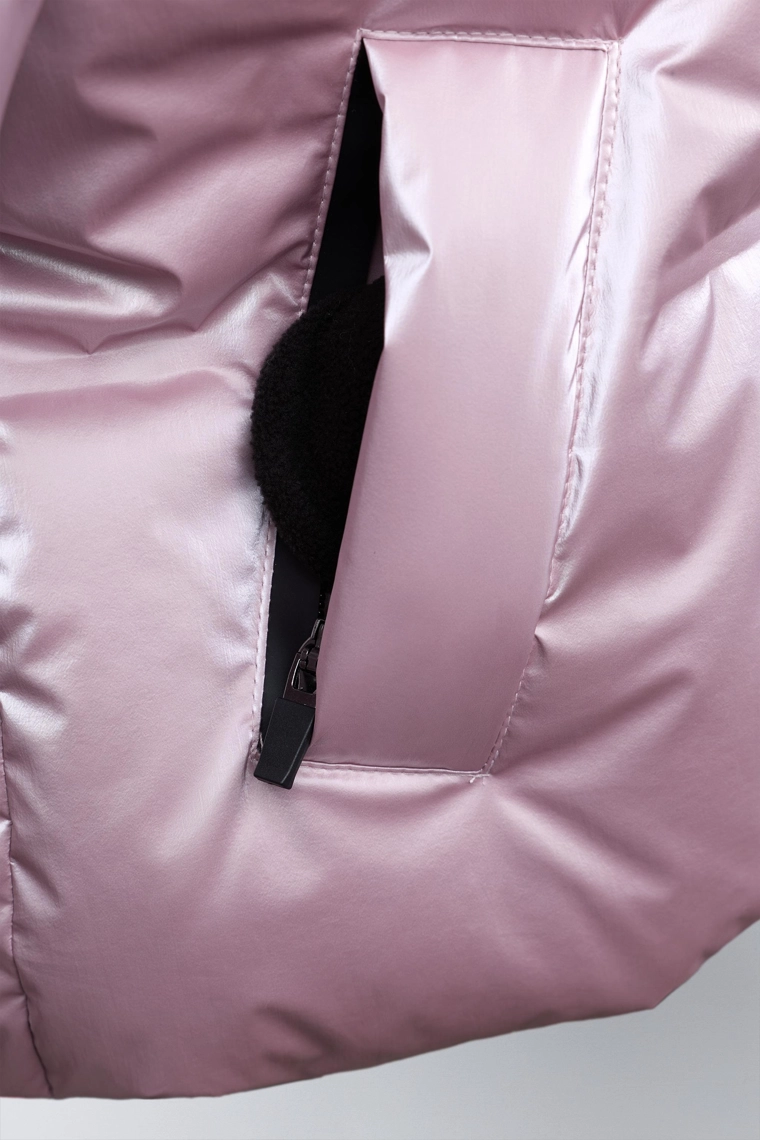 Пуховик zara с металлическим блеском и системой recco® для катания на лыжах и сноуборде