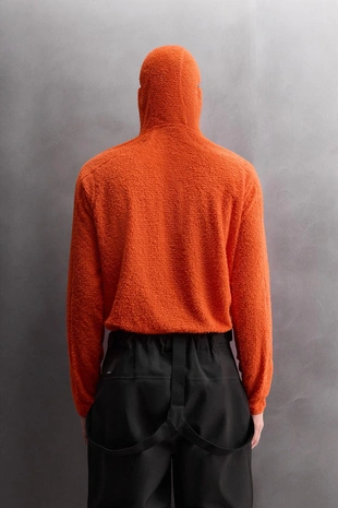 Флисовая толстовка с капюшоном и текстурой SKI